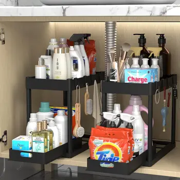 Double-Tier Sink-Mounted Storage Rack 1