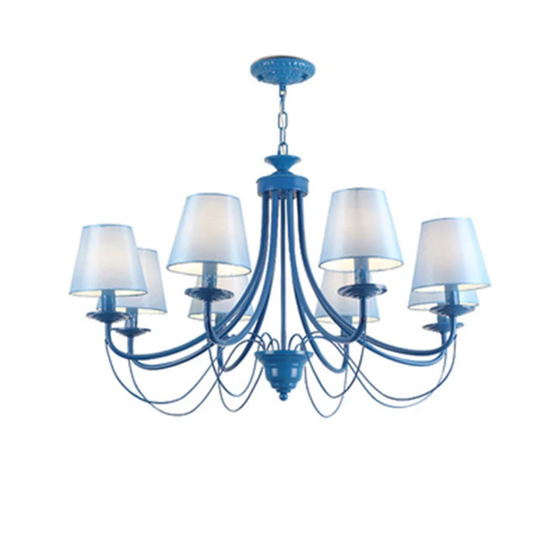 

Американская люстра из кованого железа, черные и белые светодиодсветодиодный свечи E14, светильник для дома и дома, гостиной, спальни, люстры