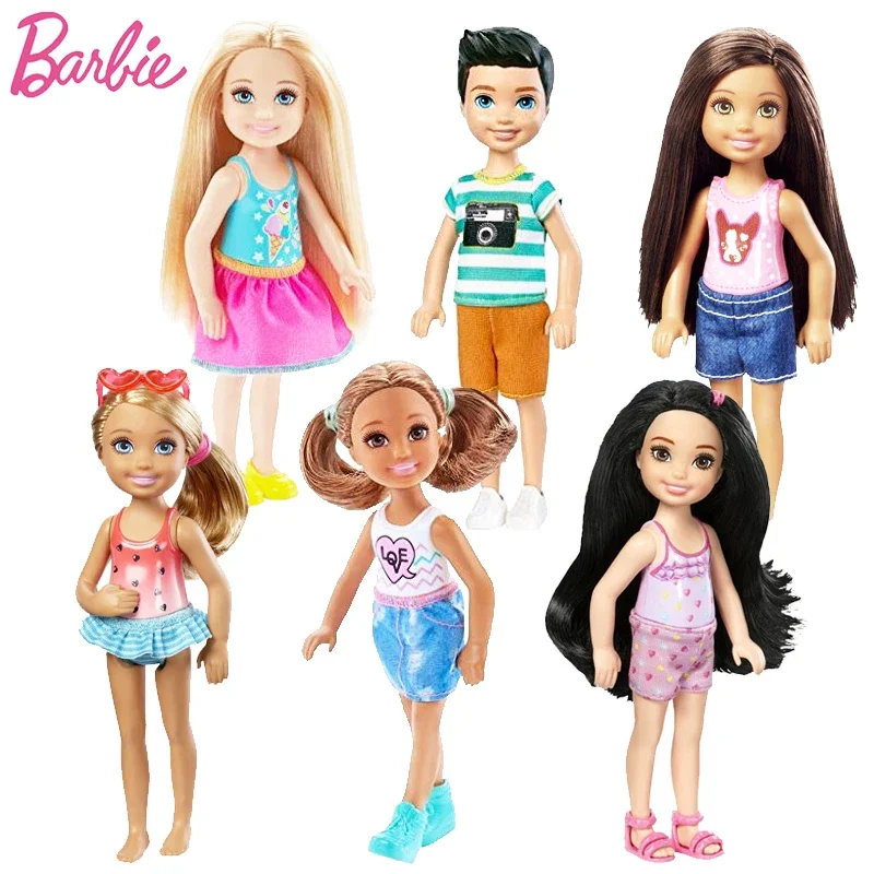 Original Barbie Club Chelsea Boy Doll Collection Mini Toys for Children Girls Model Bonecas Fashion Cute Baby Toys Birthday Gift original hot wheels premium car pop culture barbie kool kombi 1 64 diecast kids toys for boys vehicle alloy model birthday gift