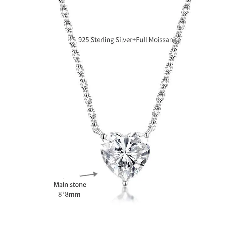 2 CT Heart Moissanite Pendant Necklace
