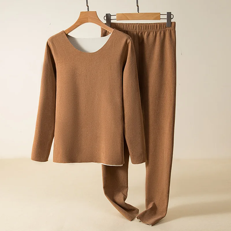 Thermal underwear for women, thickened velvet suit, German velvet seamless autumn coat, long-sleeved bottoming shirt