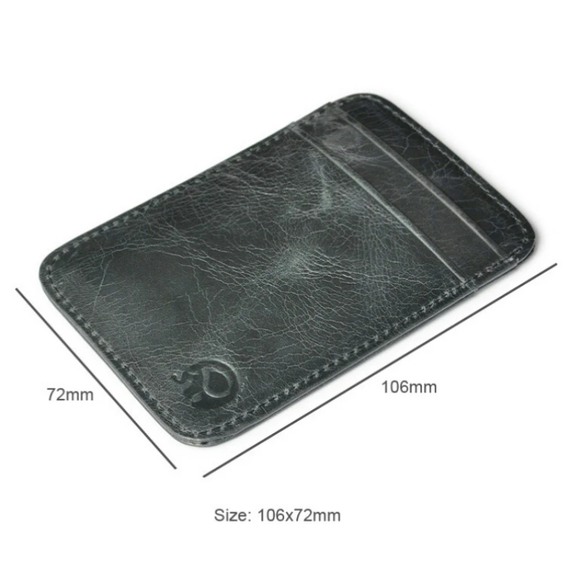 Leather Wallet Slim For Men and Women Minimalist Front Pocket Travel Genuine Leather Credit Card Holder