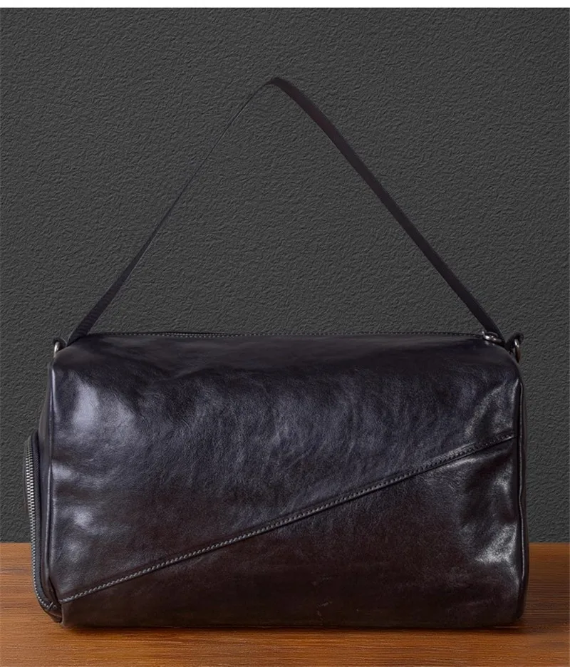 High-quality genuine leather men's travel bag outdoor soft real cowhide large-capacity women handbag casual fitness luggage bag