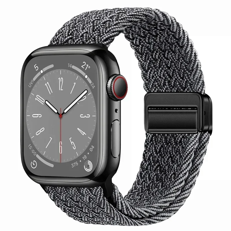 Nylon Braided Loop Strap with Magnetic Buckle