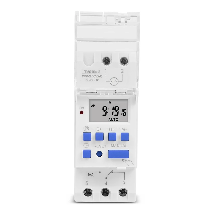 SINOTIMER TM919A, сверхмощный цифровой таймер, реле управления таймером, крепление на Din-рейку