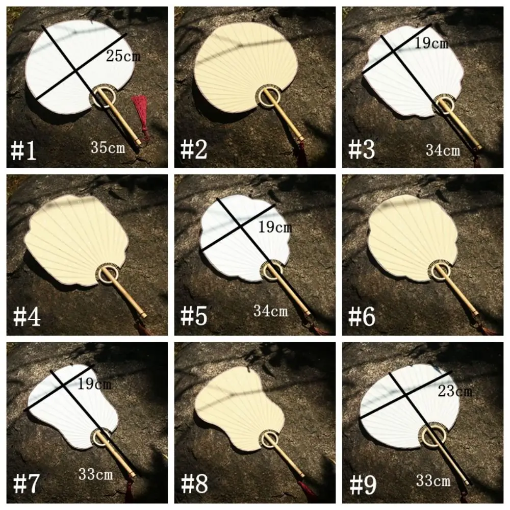 Portable Hand Fan DIY Xuan Paper Bamboo Handle Japanese Style Blank Classical Hand Painted Painting Creation