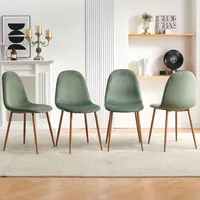 Velvet Dining Chairs Set of 4 - Modern Seating with Metal Legs for Living, Bedroom,Dining Room - Green Chairs for Dining Room 1
