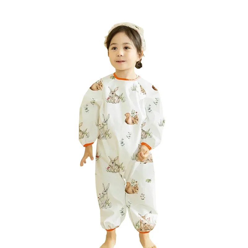 Baby Outdoor Romper Suit Dirt Resistant Crawling Suit One Piece Coverall Feeding Smock Child Protection Clothes Baby Clothes