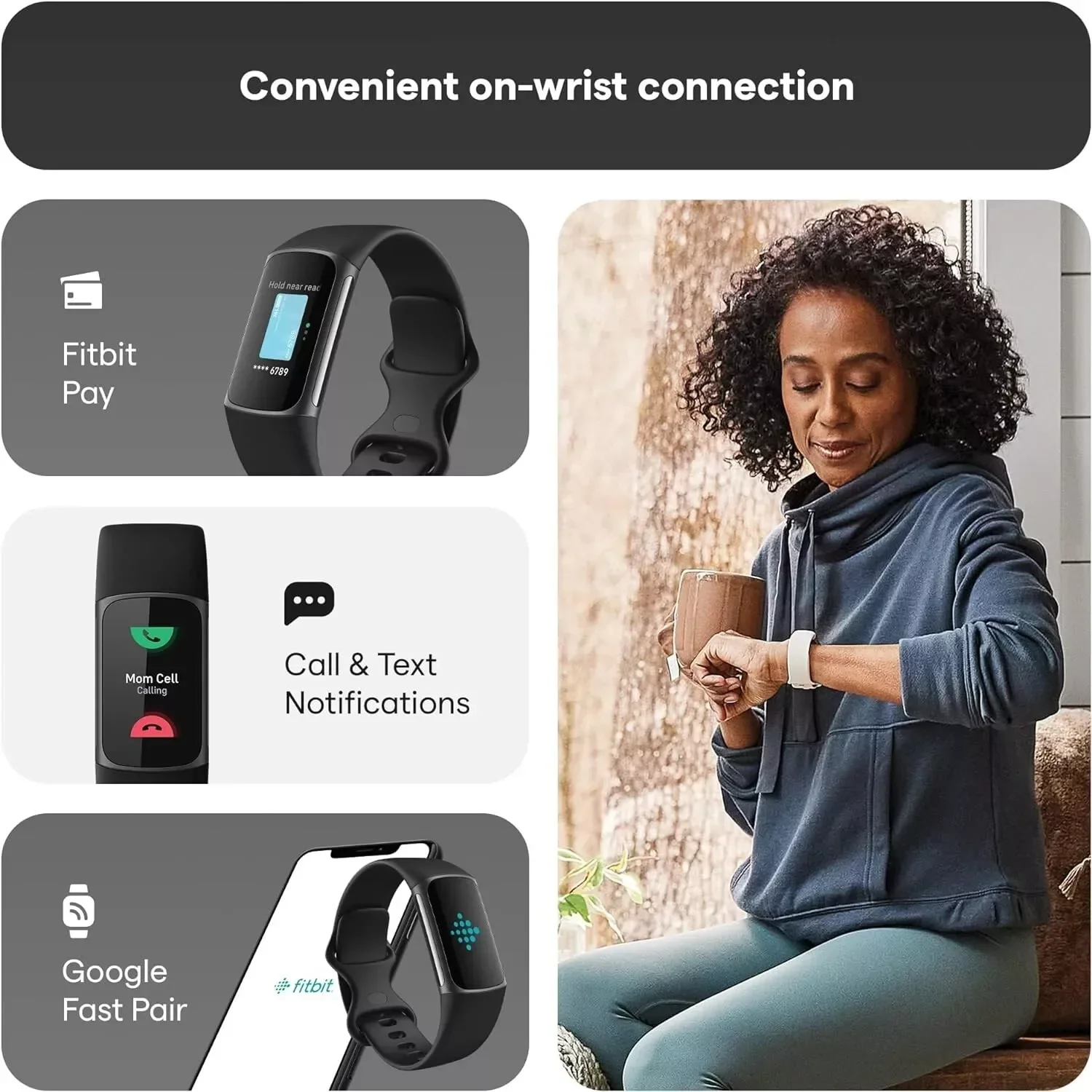 Original Fitbit Charge 5 Smartwatch Fitness Sport Tracker Health Heart Rate Sleep Monitor ECG Waterproof Smart Watch IOS Android 6