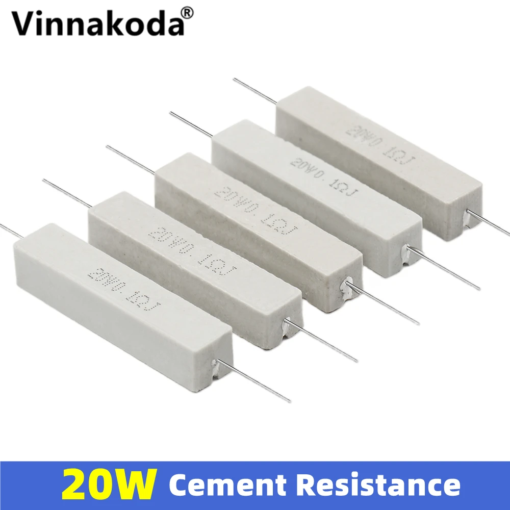 8Pcs 20W Cement Resistor 5% 0.1R 0.22R 0.47R 0.5R 1R 2R 5R 10R 1K 2K 5.1K 10K 20K 30K 100K ohm Ceramic Cement Resistance 5pcs 10w 5% ceramic cement resistor 0 1r 10k 0 1r 0 5r 10r 50r 0 22 0 33 0 5 1 2 5 8 10 15 20 25 30 100 1k 2k 3k 5 1k 4 7k ohm