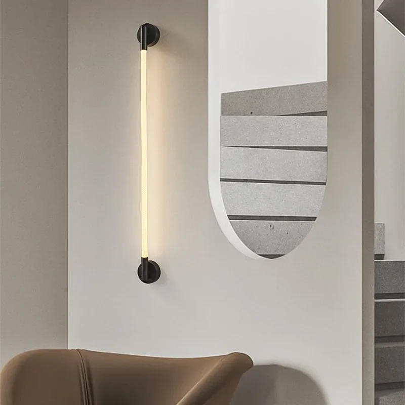 High-end White Silicone 3000K Wall Lights Black Stainless Steel Parlor TV Background Bedroom Dining Room Dropshipping 110-240V 4