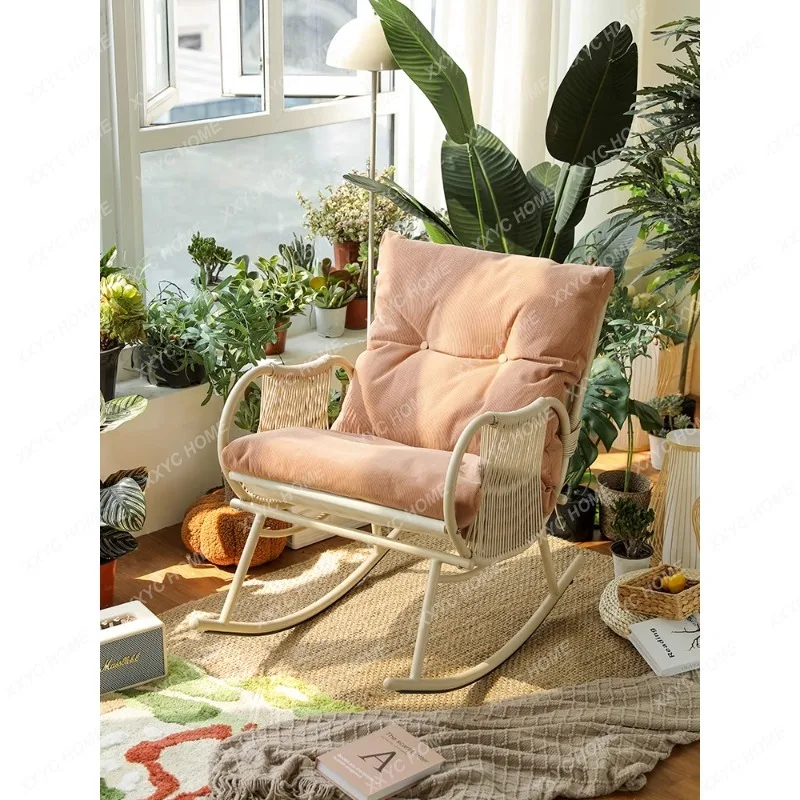 

Home Living Room Small Apartment Lazy Sofa Lunch Break Internet Celebrity Rattan Chair Rocking Chair Adult Recliner