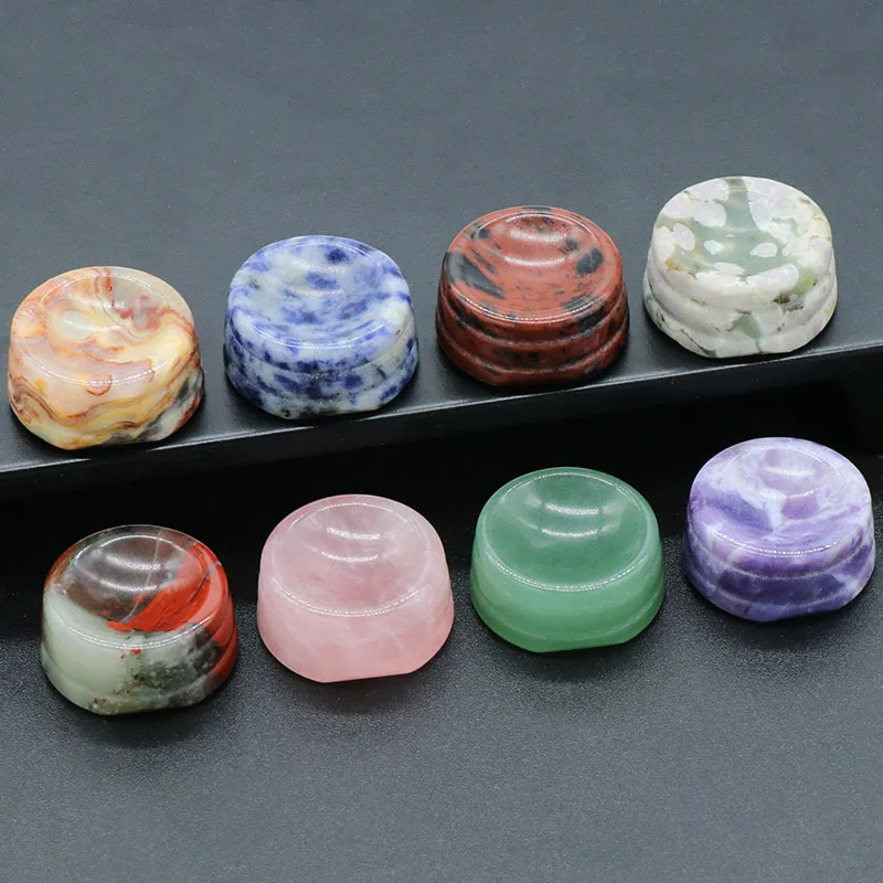 Natural Crystal Agate Stone Ball Base Egg-shaped Stone Bottom Supporting Round Ball Seat Ornaments natural crystal stone moon