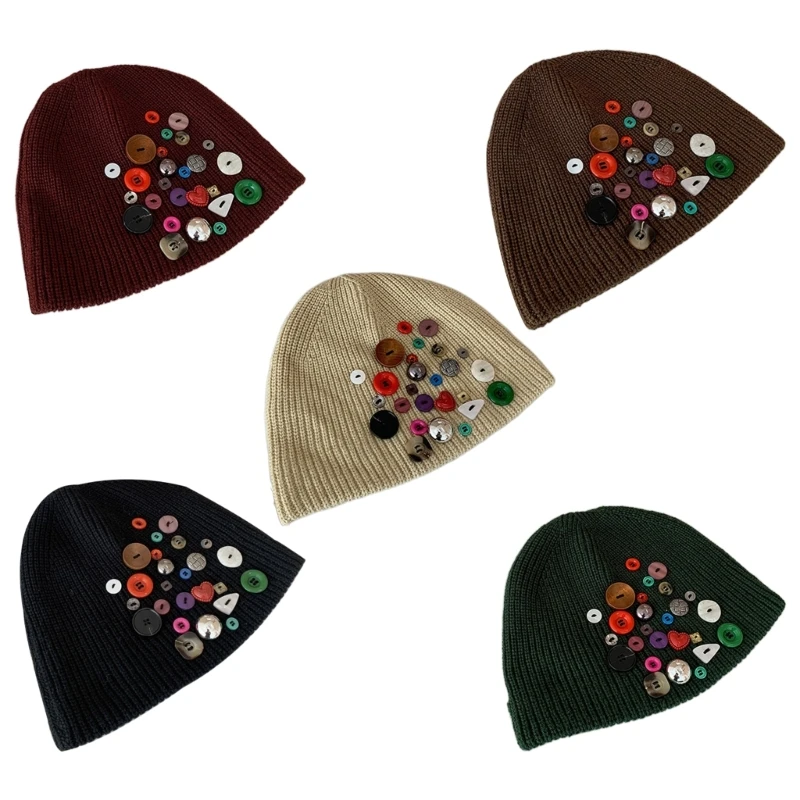

Women's Knit Hat with Hollow Hook Flower Design Stay Fashionable in Cold Weather