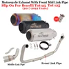 Slip-On For Benelli TNT125 TNT 125 2017 - 2022 Full Motorcycle Exhaust System Modify Front Middle Link Pipe 51mm GP Muffler Moto