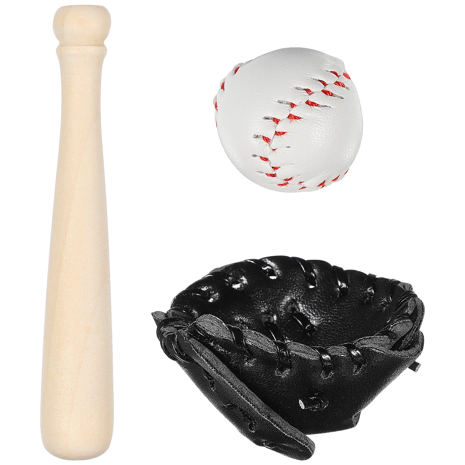 

Mini Sports Balls Baseball Model Baby Toys Miniature Decorations Houses Wooden Bat Child