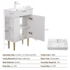 21.6" Open-shelving Bathroom Vanity With Ceramic Sink And Soft-Closing Door, Cloakroom Open Shelf Storage Cabinet On The Left Si 2