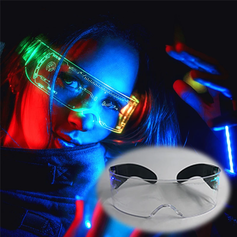 Luminous Led Glasses Neon Light Visor Led Glasses Party