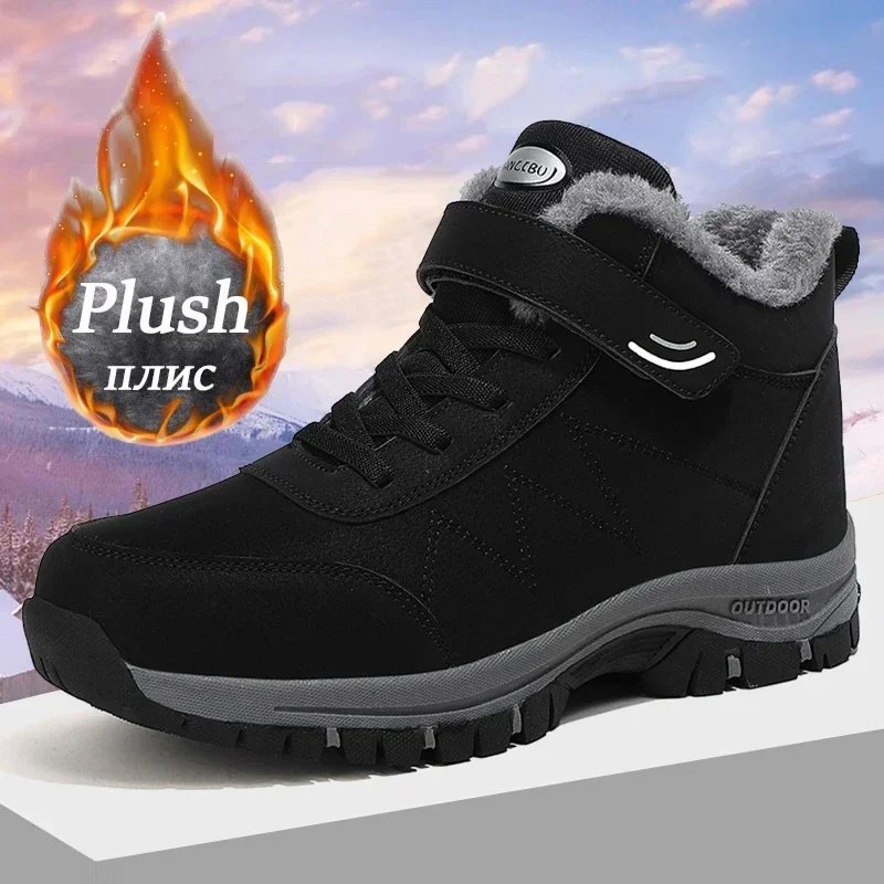 

Boots Men's Men Slip on Winter Shoes for Men Waterproof Ankle Boots Winter Male Snow Botines Hiking Boots Femininas 2024 New