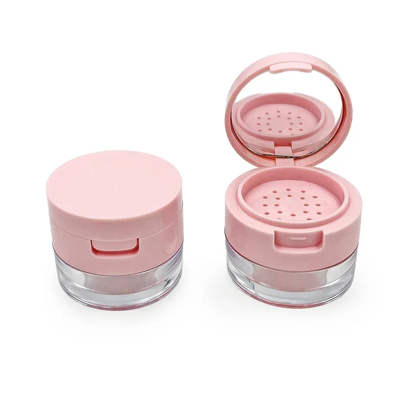 1Pcs 3g/5g Portable Powder Box Empty Loose Powder Container With Sieve Mirror Cosmetic Sifter Loose Jar Travel Makeup Container