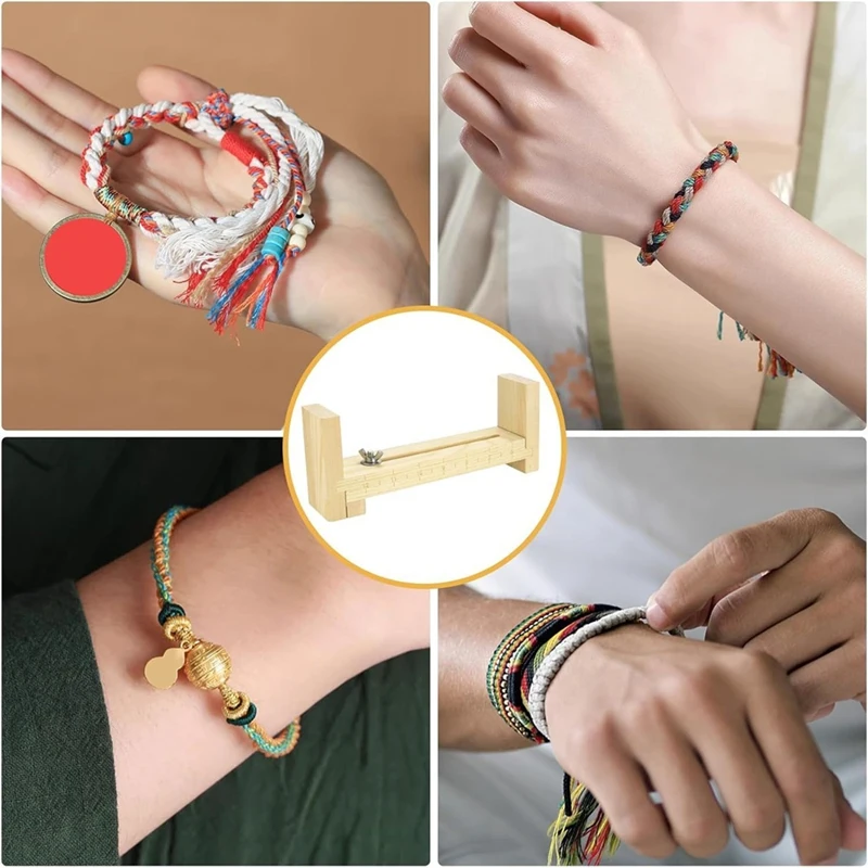 Wooden Bracelet Clamp, Wooden Clamp Bracelet Maker, Weaving Tool Kit, DIY Hand-Woven Clamp