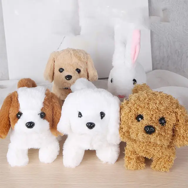 Simulation Plush Dog Electronic Interactive Pet Puppy and Traction Rope Walking Barking Tail Wagging Companion Toys For Kids 6