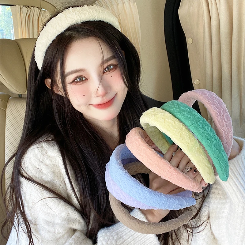 Женская Кружевная повязка на голову обруч из губчатого материала карамельных