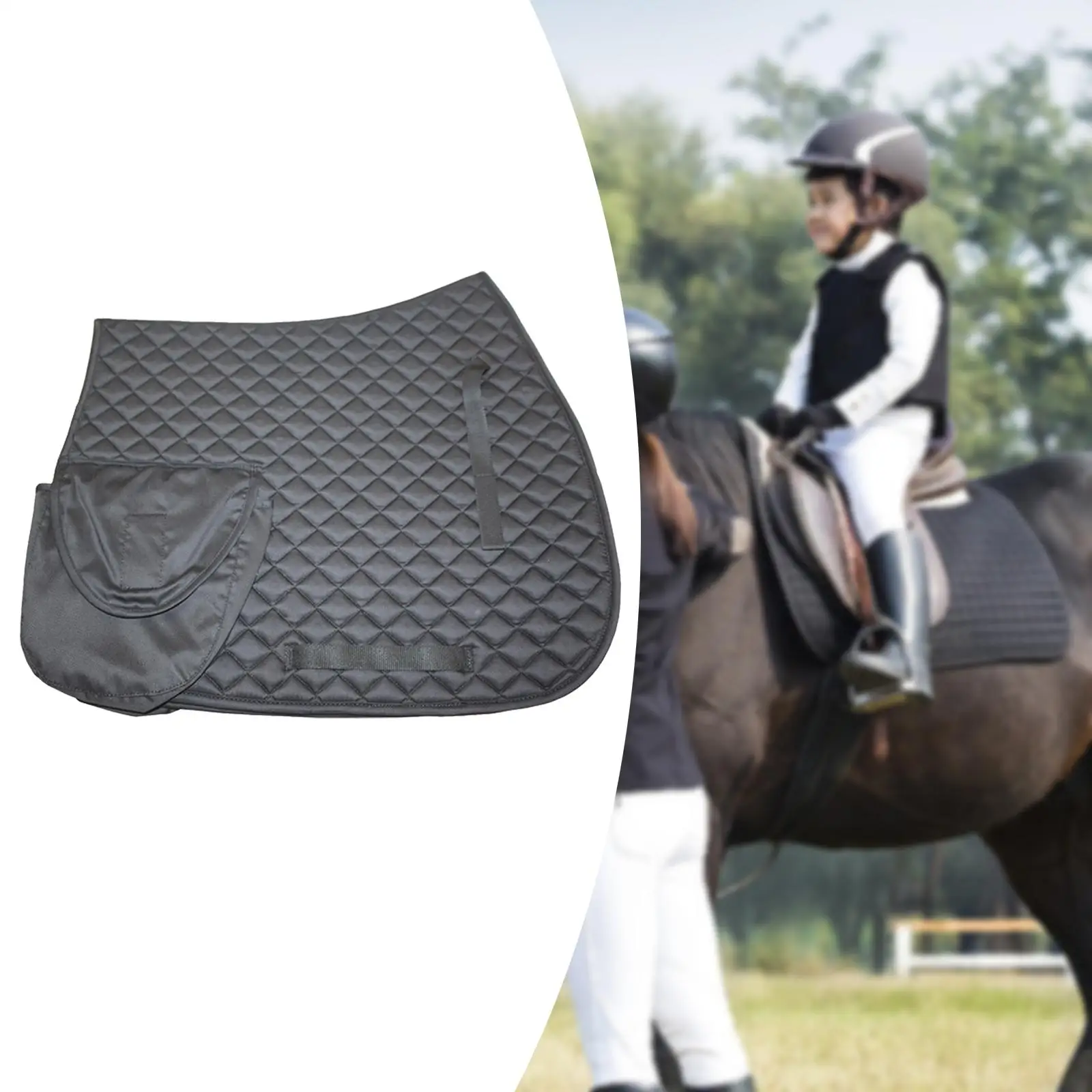 Horse Saddle Pad Cotton Portable Lightweight Wear Resistant Cushion Mat
