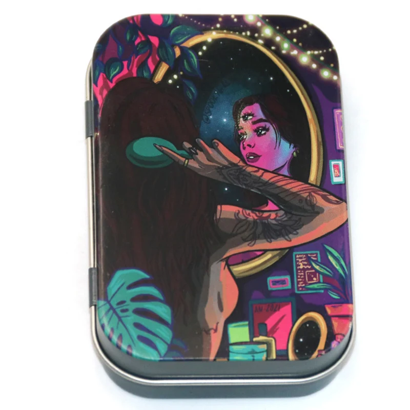 Tragbare Zigarette Fall Flip Cap Zinn Metall Lagerung Box Tabak Humidor Roll Papier Feuchtigkeit Versiegelt Halter Rauchen Zubehör – Detail 9