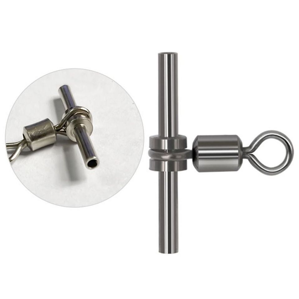 10pcs/set Hot Brass Barrel Fishing Accessories Cross-line Brass Head Sleeves Rolling Swivel Tube Fishing Swivels 3 Way Connect