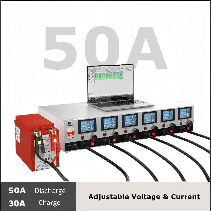 

6-Channel 50A Lead Acid and Lithium Battery Universal Charge Discharge Performance Testing Battery Capacity Checker Tester