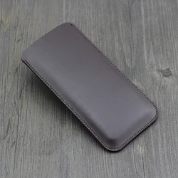 Genuine Cowhide Leather Pull Sleeve Phone Pouch - Galaxy S26+ (Moka brown)