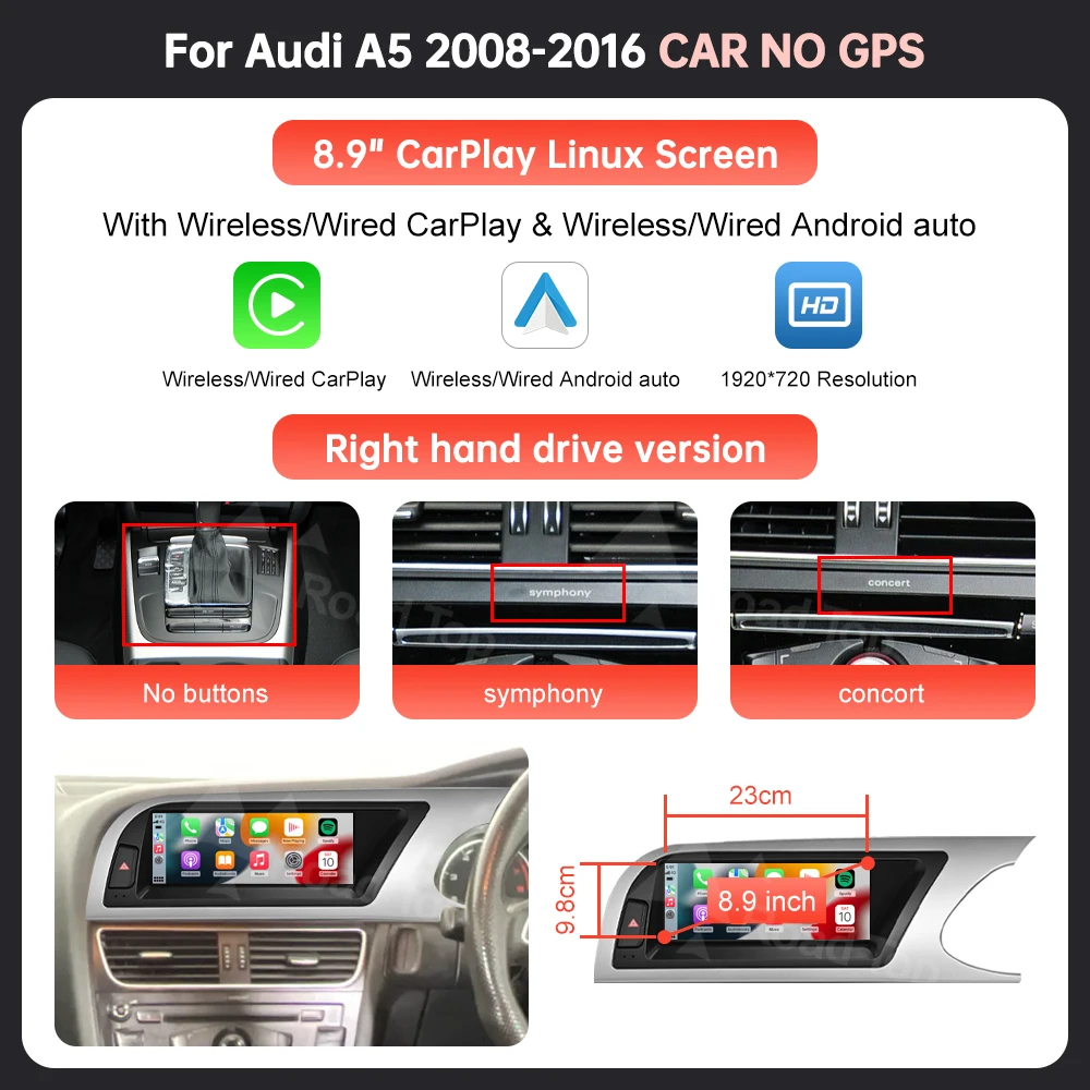 8.9 CAR NO GPS RHD