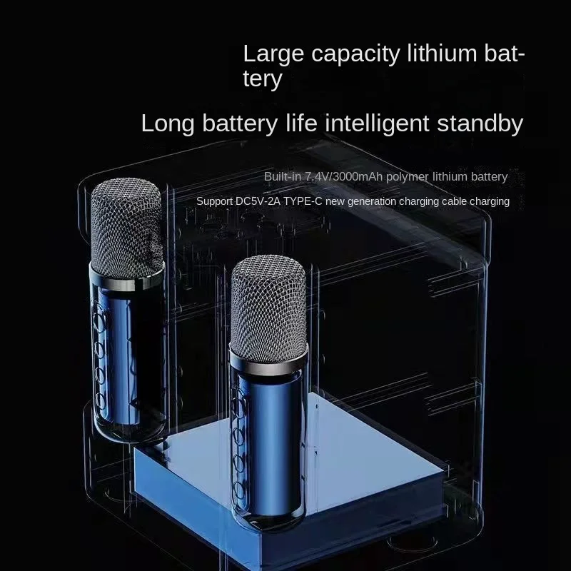 3C Founder Wireless Bluetooth Speaker With Dual Microphone All-in-one Machine Home Outdoor KTV Sound System Hot Sale New