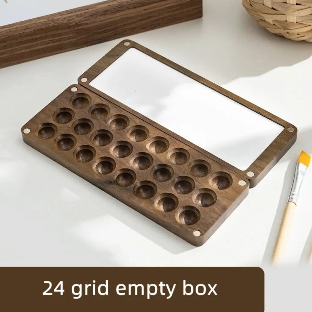 Empty Magnetic Wooden Portable Art Supplies Sketch Palette Painting Tray Painting Tool Paint Box