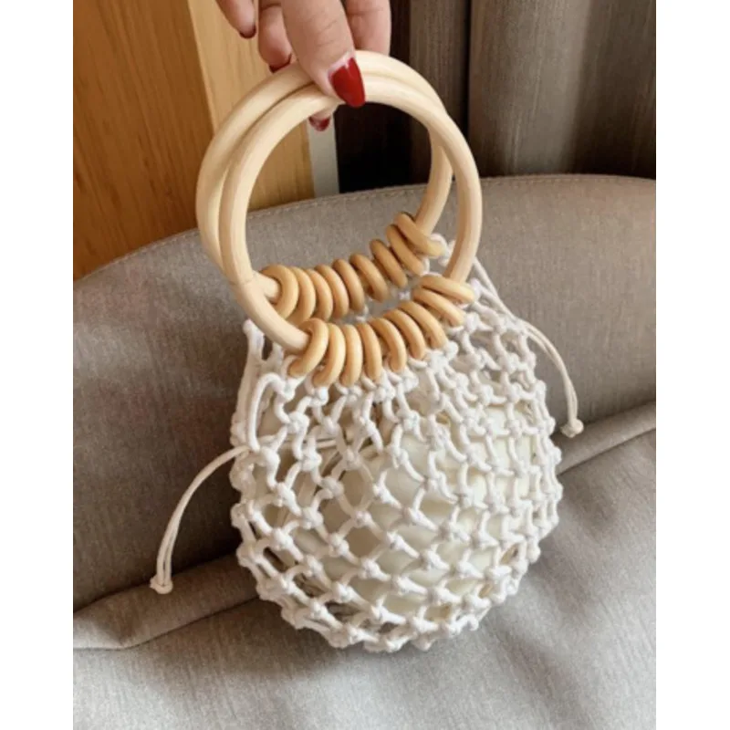 Beach Versatile Drawstring Shoulder Bag Handbags Woven For Women Casual Luxury High-Quality Messenger Multicolored Crossbody Y2k