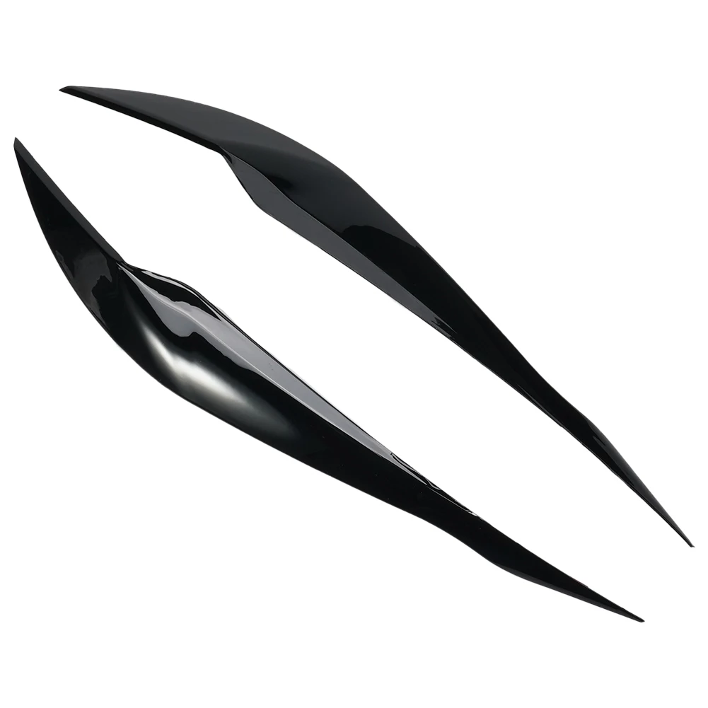 Pair For BMW 3 Series F30 F35 2013- Headlight Cover Eyelid Gloss Black Eyebrow