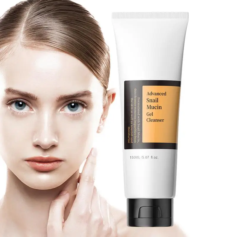 150ml Snail Facial Cleanser Snail Mucin Face Wash Brightening Gel Cleanser Moisturizing Oil Free Face Cleanser Gel face cleaner 5