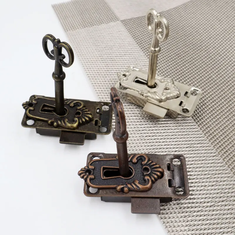Antikes Möbelschloss Set - Vintage Schubladenschloss Mit Schlüssel