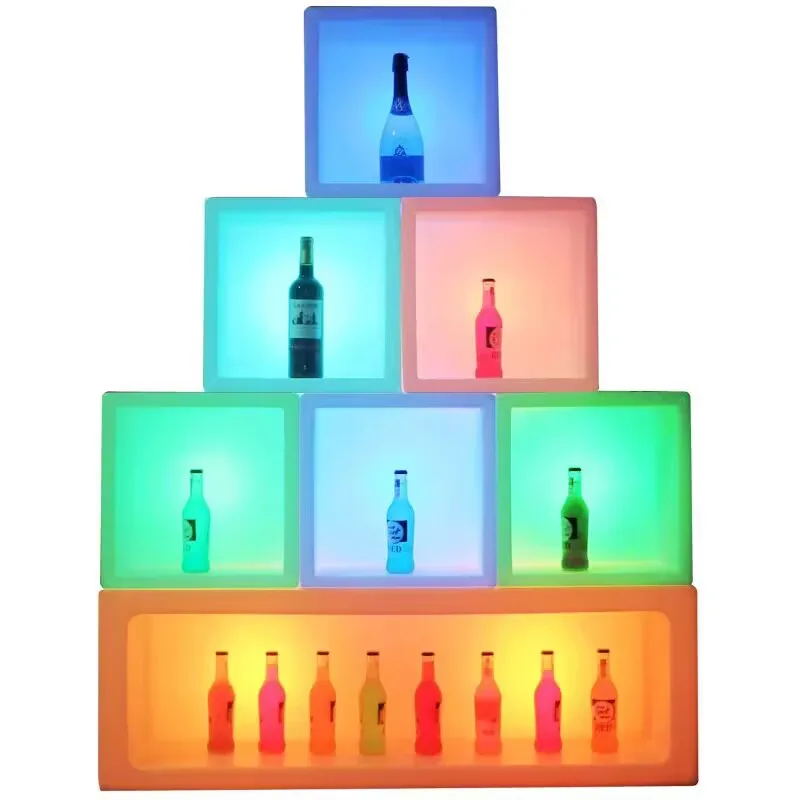 New LED Rechargeable Bar Cabinet Red Wine Rack Waterproof Champagne Cocktail Wine Box Whisky Show Case Nightclub Disco Supply