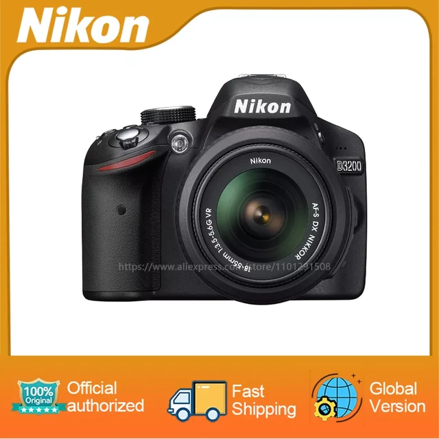 Nikon D3200 24.2 Mp Cmos Digital Slr Camera With 18-55mm F/3.5-5.6g Ed Ii  Nikkor Zoom Lens - Dslr Cameras - AliExpress