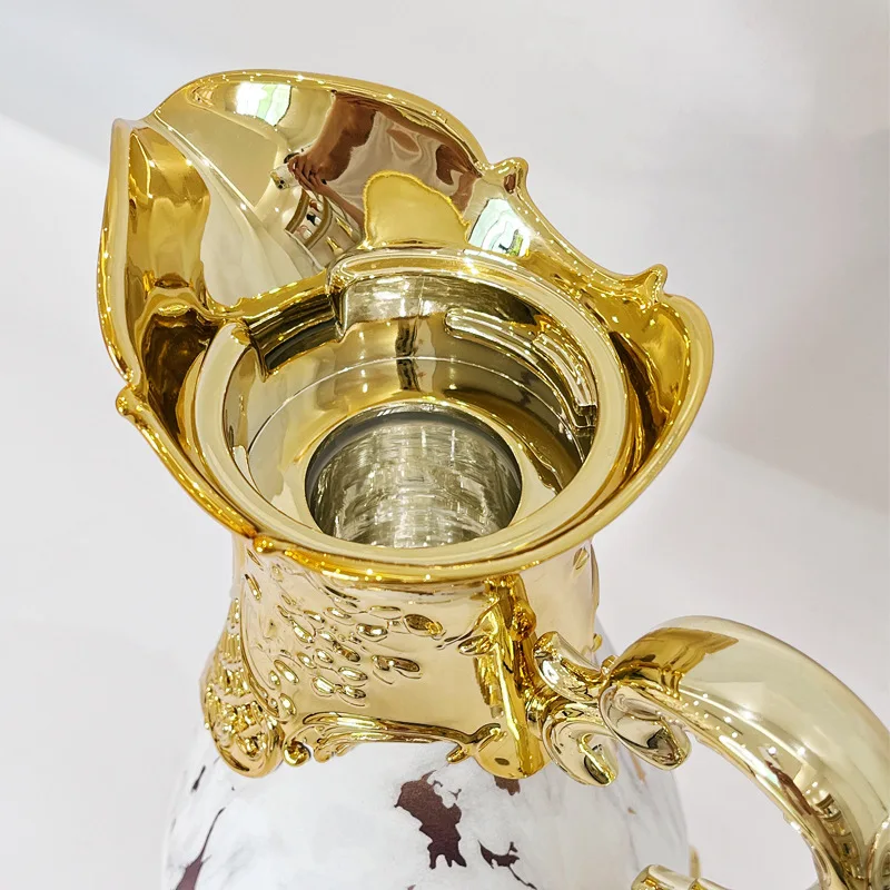 純金箔　トルコ製　壺 Arabian Vacuum Flask, Middle Eastern Style, Restaurant, Home Glass