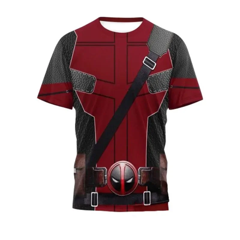 Halloween Men Cosplay Costume Deadpool Wolverine T-shirts Short Sleeve 3d Printed Tee Shirts Tops Summer Clothes