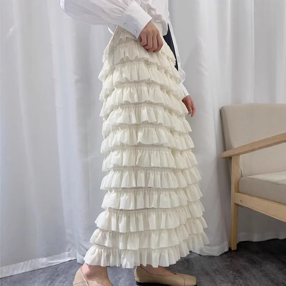 فستان شيفون طبقات خصر عالي