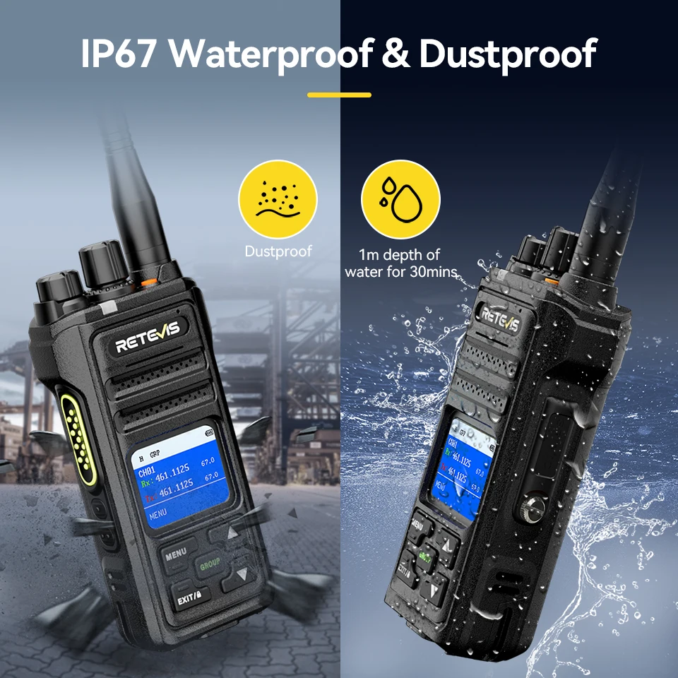 Retevis Walkie Talkie Waterproof Walkie-talkies Long Range Communication Radio Long Reach Wireless Devices Radio Station 4