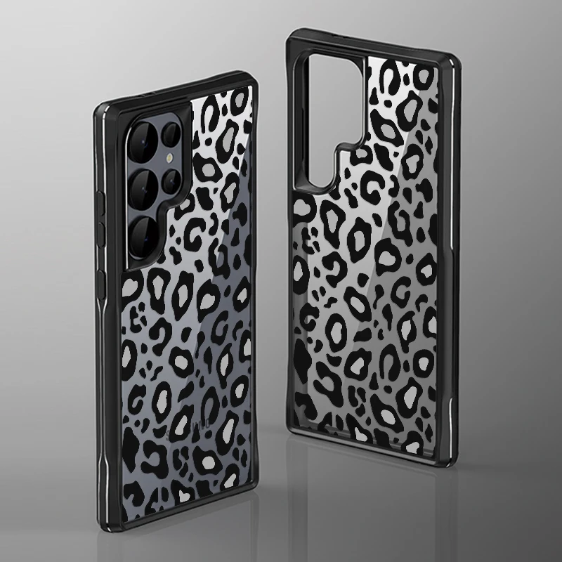 Custodia Con Stampa Leopardata Per Samsung Galaxy S24 S23 Ultra A15 A25 A35 A34 A54 A55 5G Luxury Hybrid Tpu + Pc Cover Antiurto Per Paraurti
