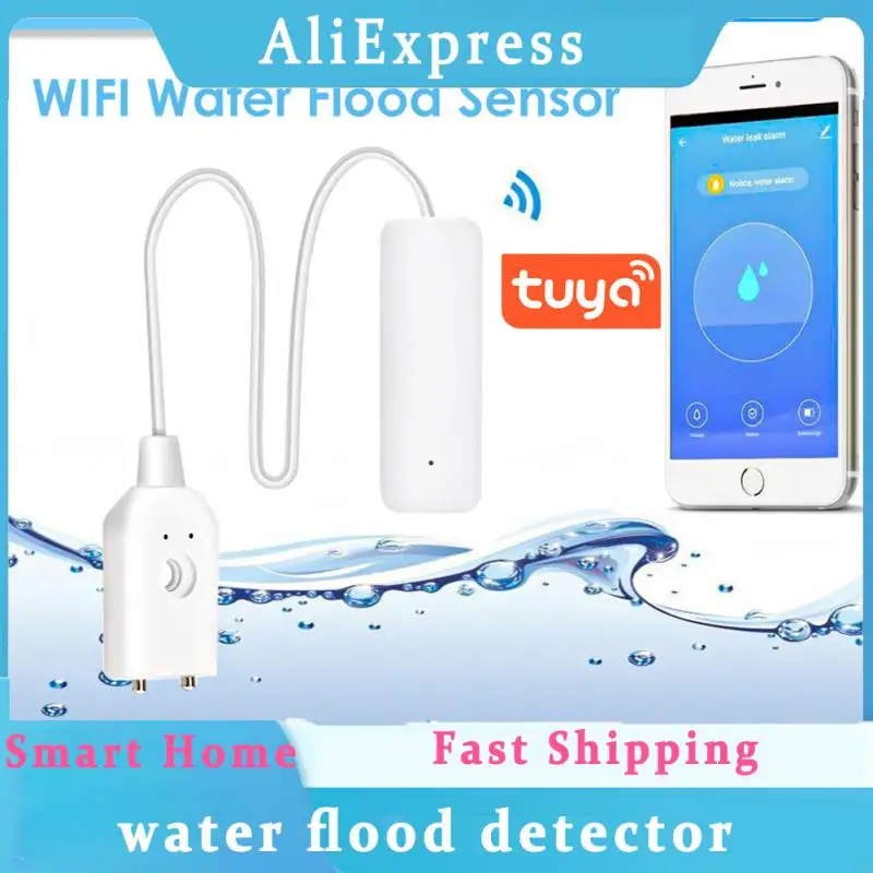 TuyaSmartHomeWaterSensorLeakDetectorWifiSensorsSmartlifeFloodWaterLeakageOverflow