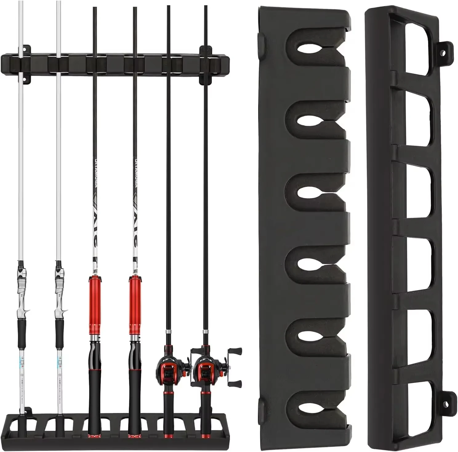 Fishing Rod Rack Vertical Pole Wall Mounted Modular Fishing Rod 4/2PCS 6-pole rack Suitable For Garage and Home Walls fishing rod holder,fishing rod bracket,fishing rod support