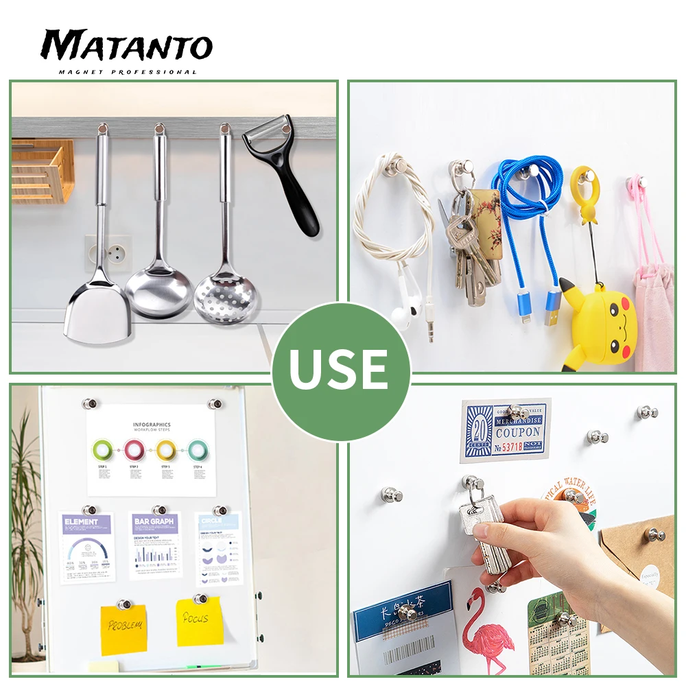 마그네틱 푸시핀, 강력한 자석 푸시핀, 사무실 화이트 보드 자석 교육 보드, 마그네틱 네일, D16 mm x 20mm