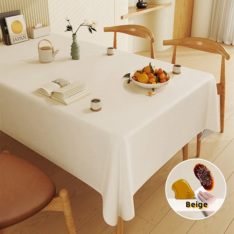 Nappe Beige Imperméable & Anti-Taches Moderne pour Table